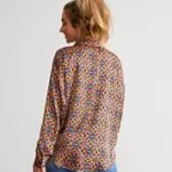 Brand New Willow & Root Retro Satin Blouse Sz Small - Picture 2 of 7